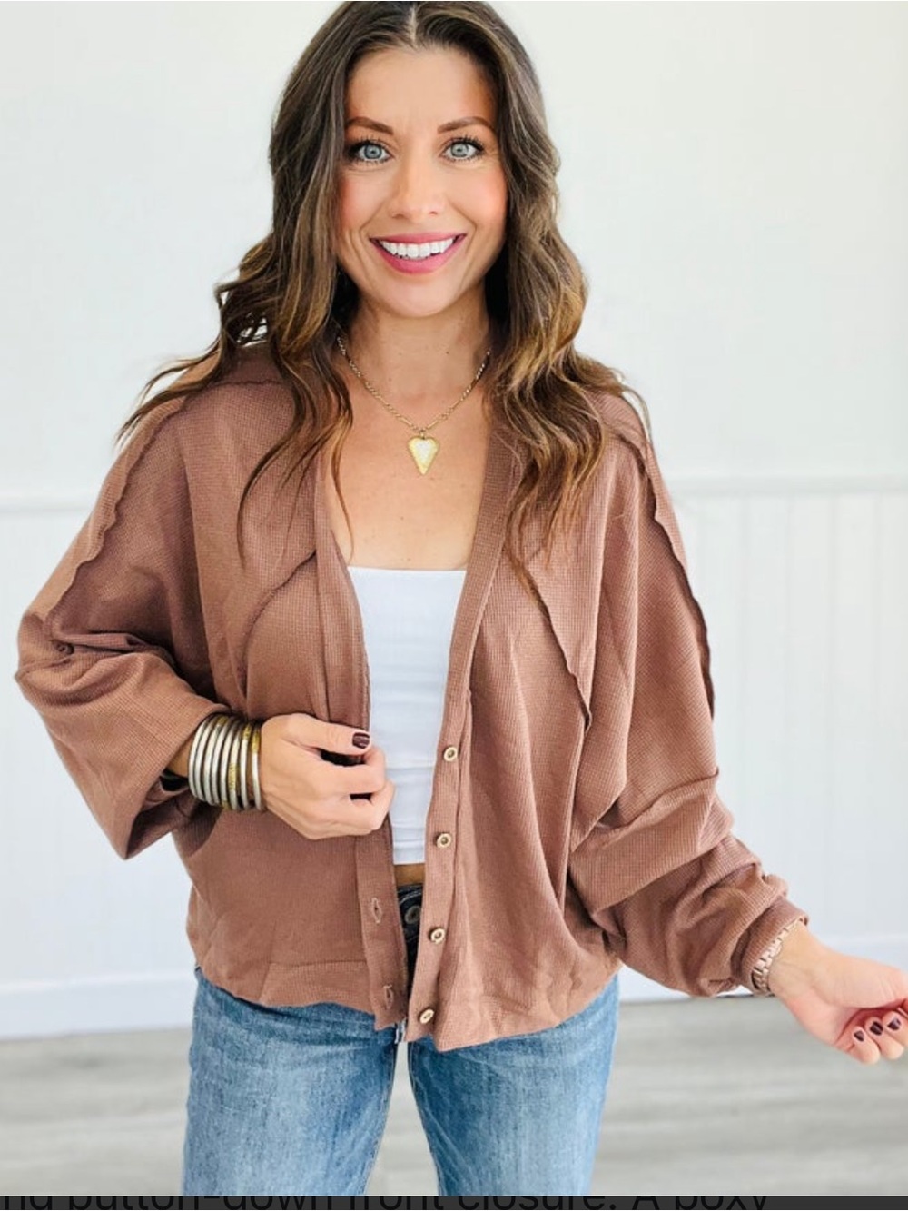 NWOT JADE BY JANE WAFFLE CARDI